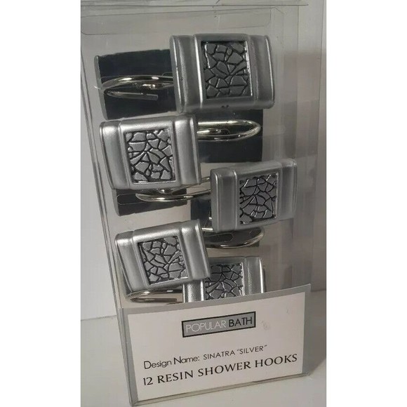 New Popular Sintra Bath Set Of 12 RESIN Shower Curtain Hooks - Picture 1 of 2